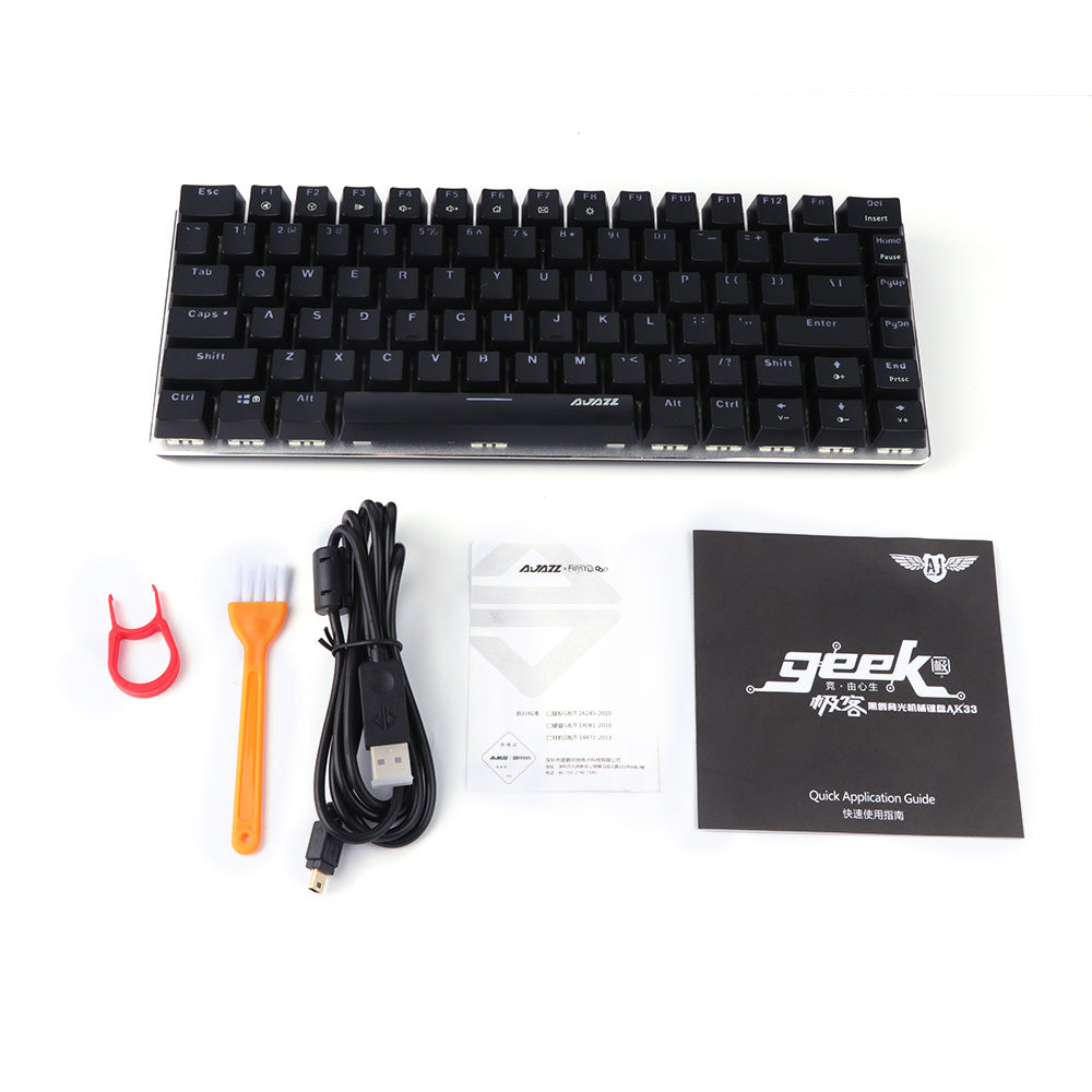 Ajazz AK33 Mechanical Gaming Keyboard 82 Keys Keyboard Wired Black / Blue  Switch English layout Anti-Ghosting Keyboard for PC - AliExpress